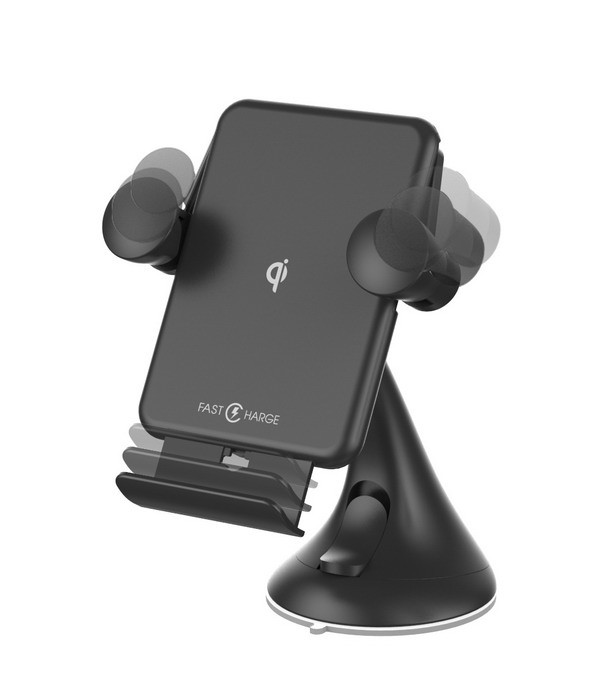 10W Qi Wireless Charging Vehicle Dock , Dashboard Air Vent Holder Charger
