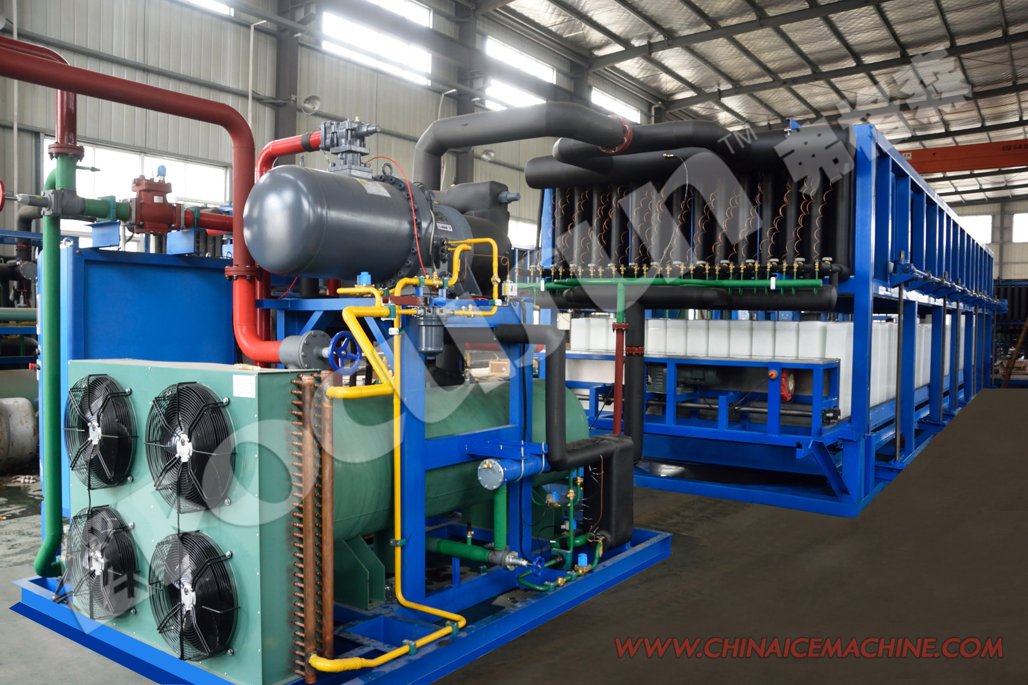 Direct Refrigeration System 10t Ice Block Machine with R404a Refrigerant and Bearing