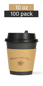 10oz black coffee cups