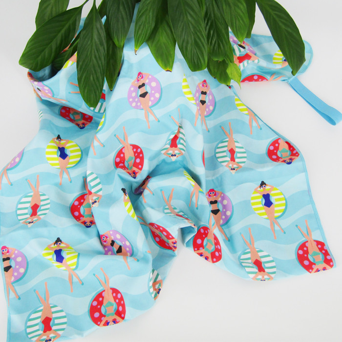 Digital Printed Bulk Suede Microfiber Beach Towel Swimming Custom PMS Color