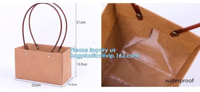 OEM Logo Printed Paper Packaging Bag Custom Good Quality Flower Carrier Bag,Art Paper Flower Carrier Bag Shopping Bags W