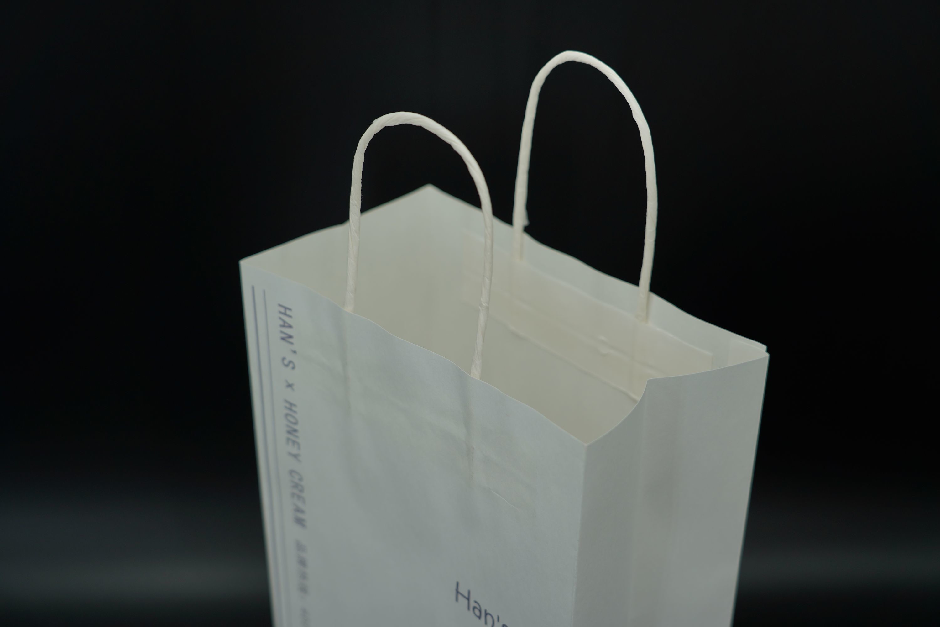 Takeaway Kraft Paper Coffee Bags Recycled Paper Take Out Bags With Handles