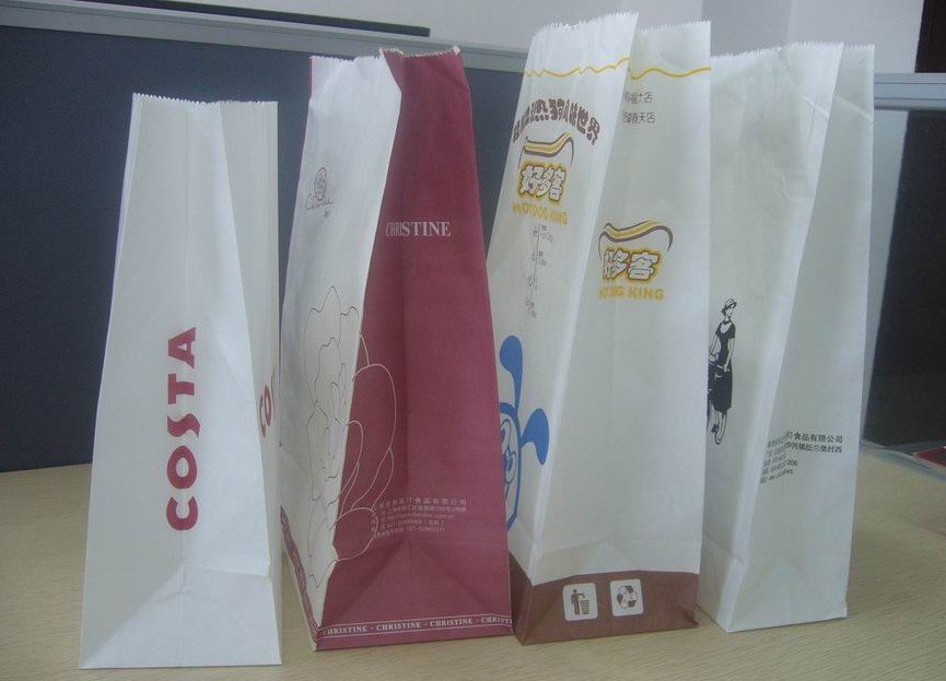 30-80g/m2 V bottom type high speed paper bag making machine for bread bags /