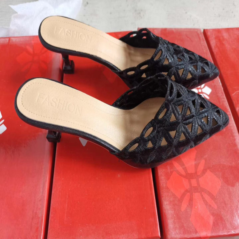 Hollow Out Lightweight Flip Flop High Heels Slippers In Stock