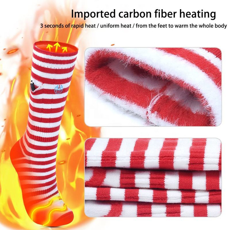 Unisex OEM service Winter Heated Socks Carbon fiber Fleece Lining
