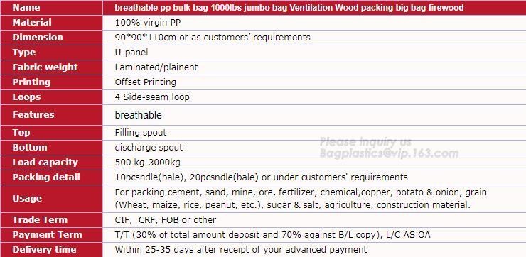New arrival wholesale polypropylene woven plastic jumbo bag pp big bag for sand, building material,jumbo bag / FIBC bulk