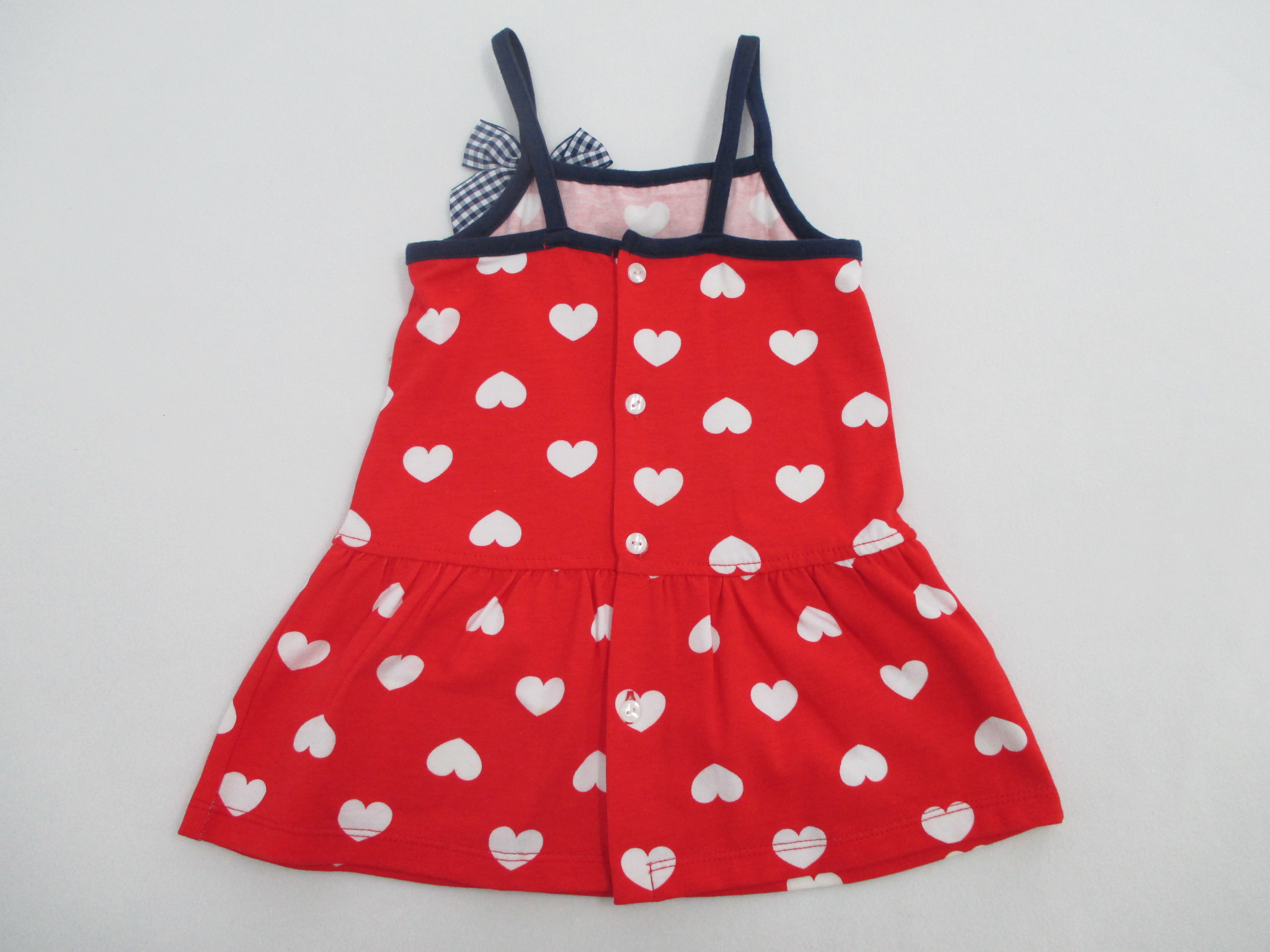 Hearts Print Cotton Jersey Pretty Baby Girl Dresses Baby Girl Spaghetti Straps Dress