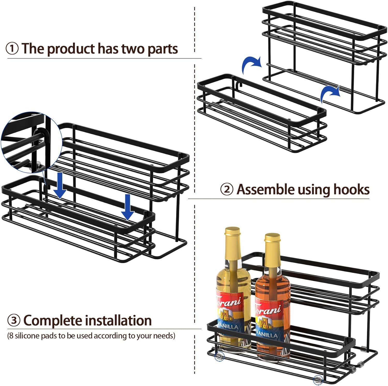 Function 2 Tier Coffee Syrup Stand Holder Rack for Coffee Bar Standard or Nonstandard