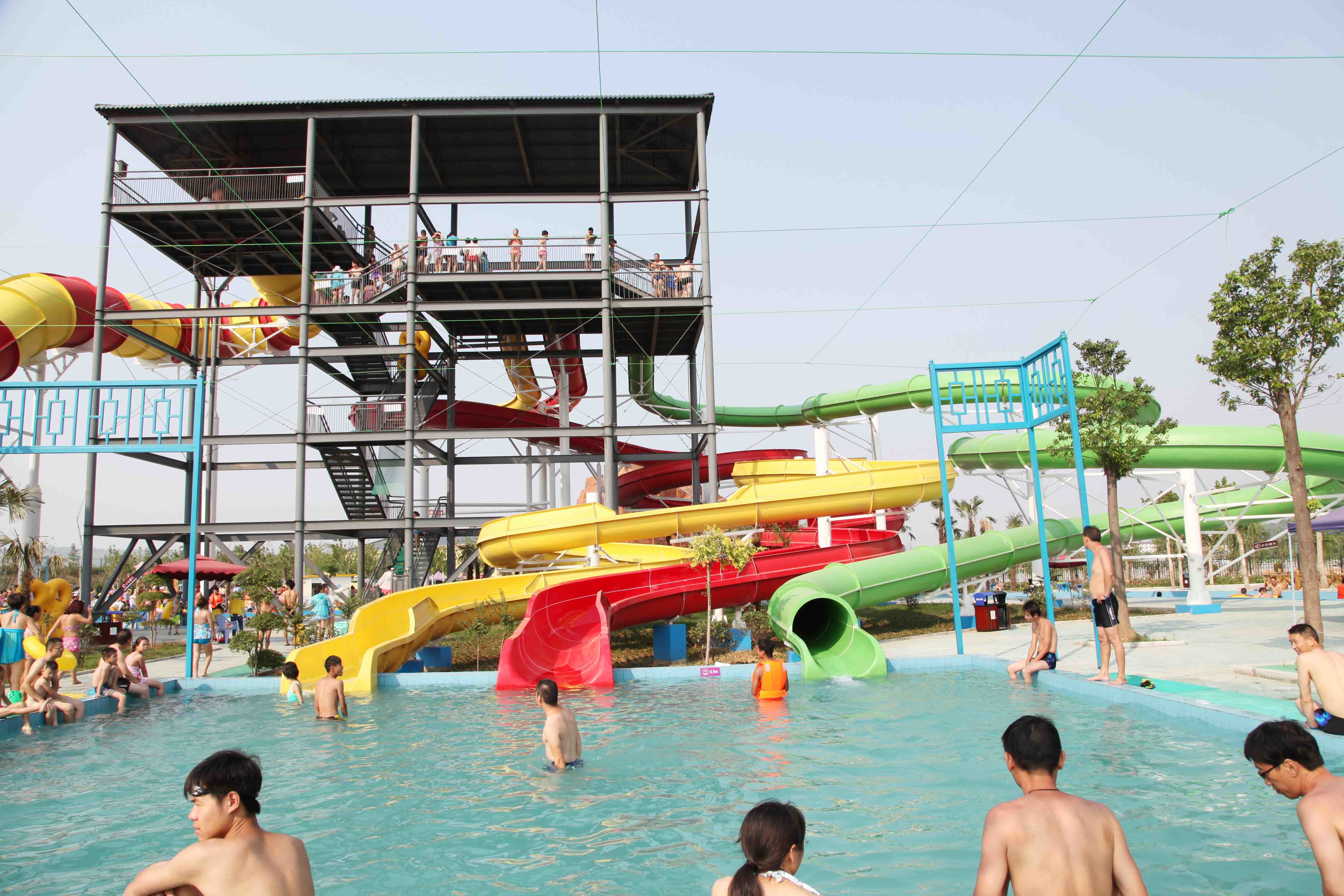 Stainless Steel Fastener FRP Spiral Water Slides For Giant Outdoor Water Park