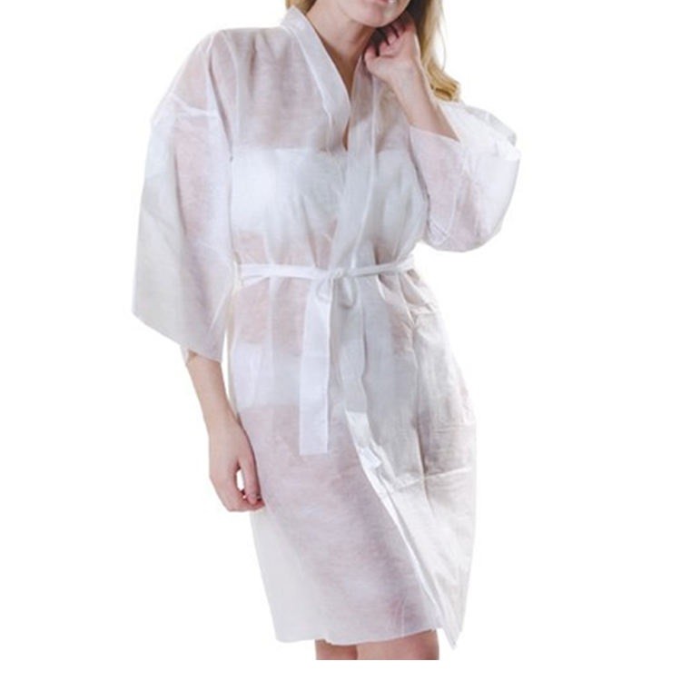 Disposable Nonwoven Kimono Japan Men Women Clothing PP Material White Black Gown Hair-Dress Uniform For Massage Nylon