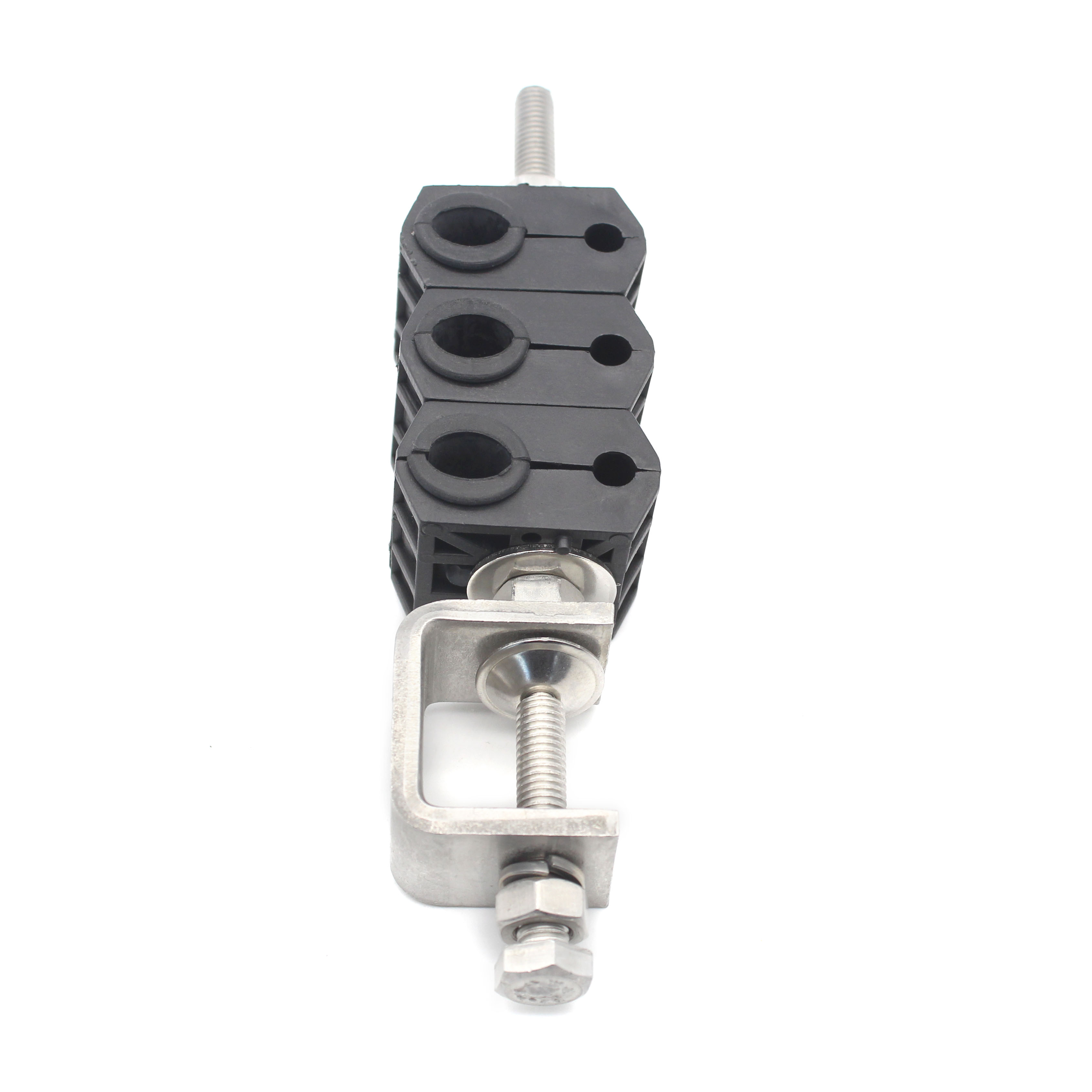 Telecom Cable Installation Galvanized 6mm Fiber Cable Clamp with Six Way Double Holes