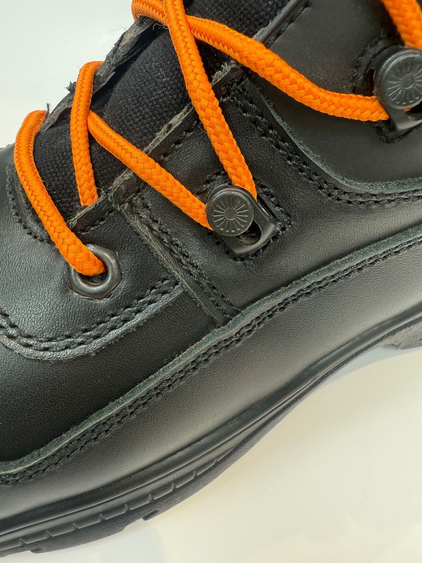 Black Cowhide Leather Work Firefighter Safety Boots Rubber Sole Steel Toe