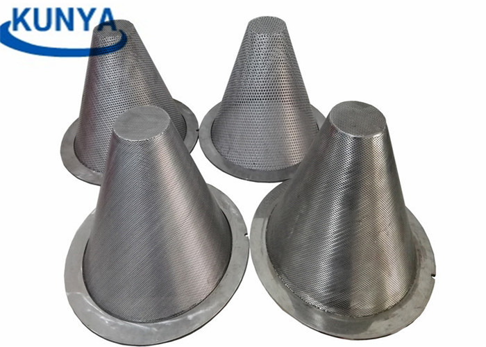 Food Grade SUS304 Stainless Steel Cone Filter Square Wire Mesh Cylinder