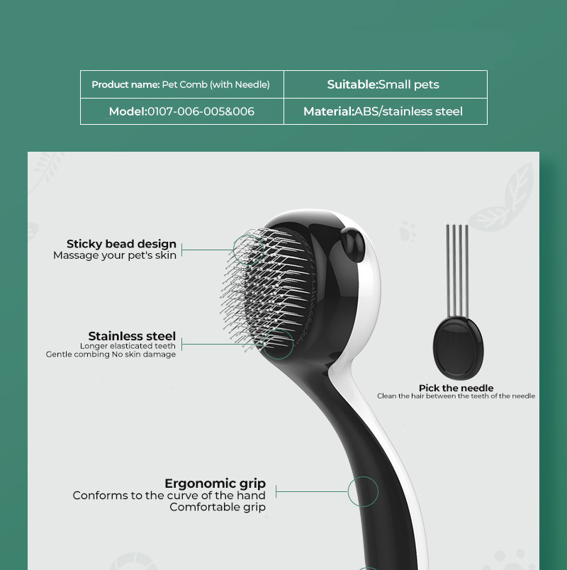 Panda Pet Grooming Brush Needle Comb Brush For Dogs Pet Hair Remover Brush