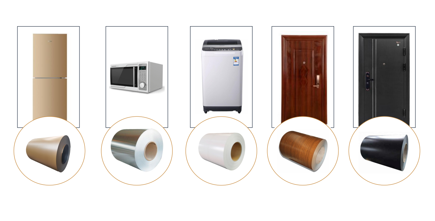 PET / PVC Laminated Steel Sheet VCM / PCM Sheet Roll Coil For Refrigerator