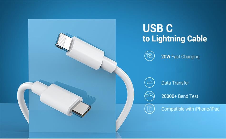 3A USB C To Lightning Cable , 3FT IPhone 12 Fast Charger Cable 20w