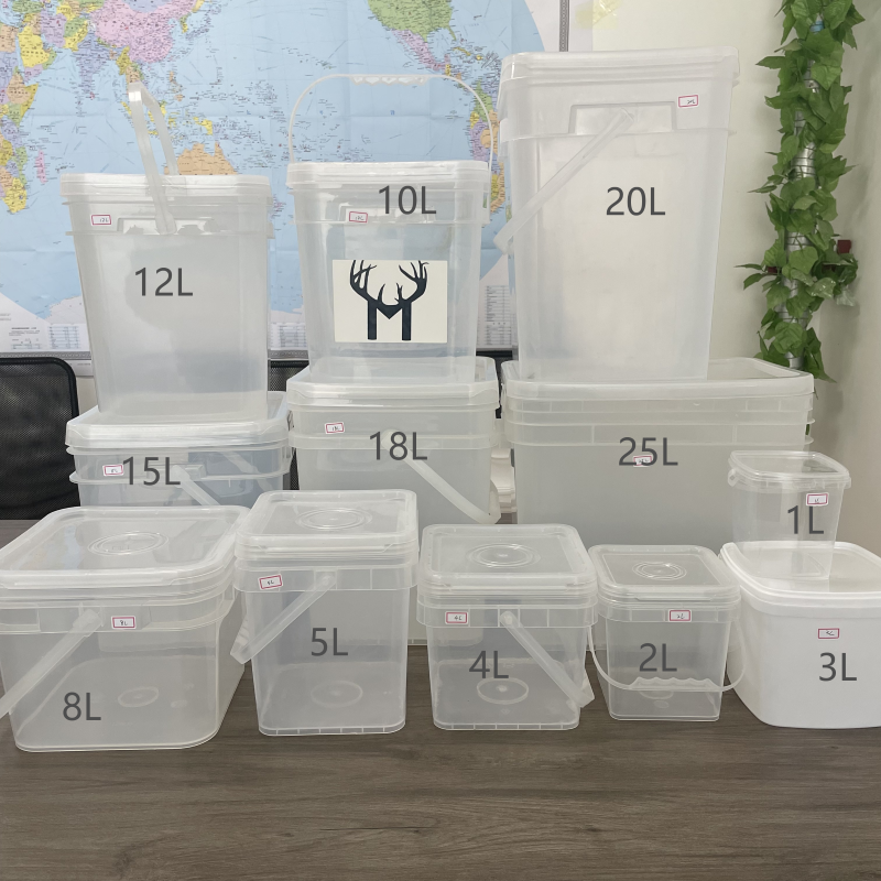 Customize YES 4L Plastic Bucket with Lid Chemical Sauce Storage Solution
