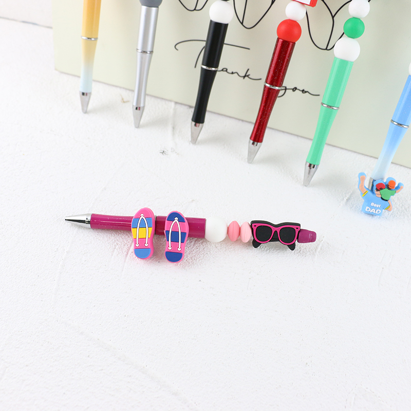 BPA Free Baby Chew Beads , Food Grade Silicone Focal Beads For Pens
