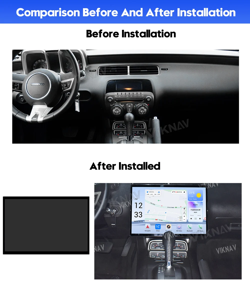 15 Inch Touch Screen Android Car Radio Replacement for Chevrolet Camaro 2010 - 2015 Car Stereo Upgrade Carplay