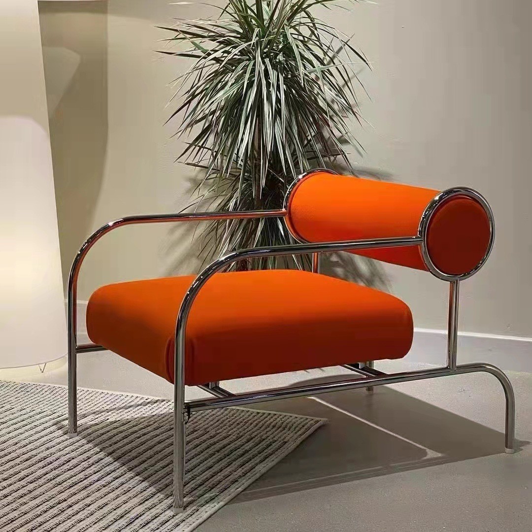 Modern Chair Medieval Minimalist Leisure Chair Stainless Steel Frame