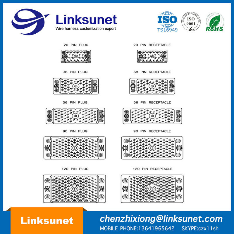 Crimping Automotive Terminal Harness 3.81mm LIFY EDAC 56 Pin Connector