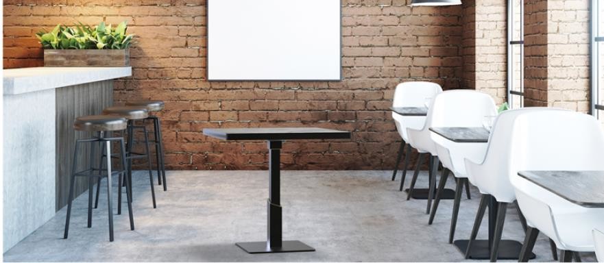 Square / Rectangle Counter Height Table Base Sandy Texture Bar Table legs For Restaurant