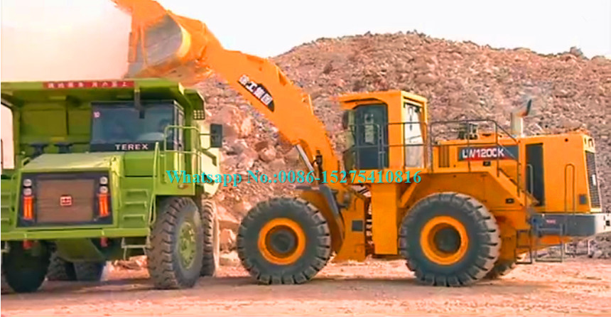 Heavy Load 12ton Large Wheel Loader XCMG LW1200K with 6.5m3 Rock Bucket use imported 418kw Cummins Engine
