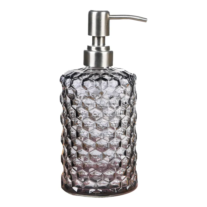 Collar Material Borosilicate Glass Squeeze Type Press Glass Bottle for Hand Sanitizer