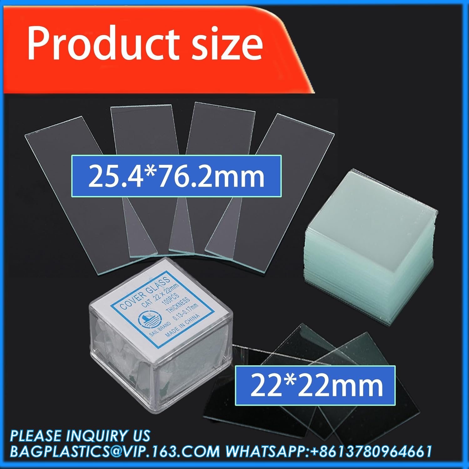 Microscope Slides And Covers, 100 Slides(1" X 3"), 100 Coverslips(0.87" X 0.87") Blank Glass Slides For Microscope