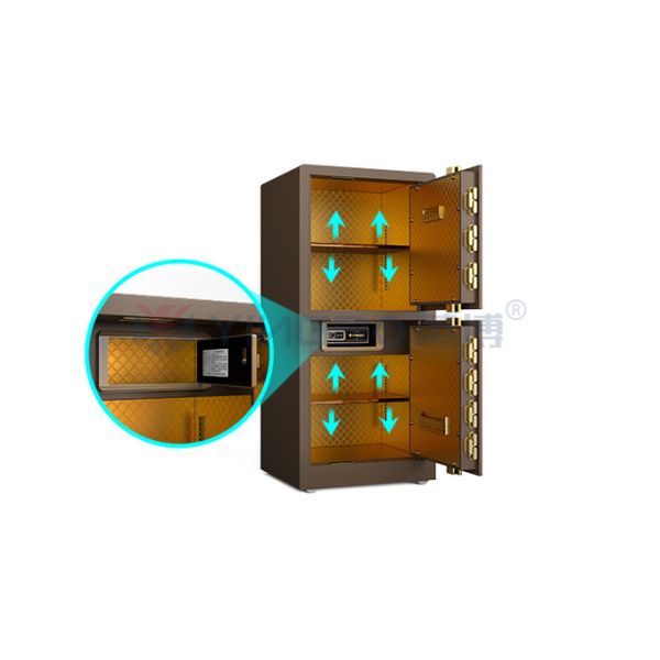 95kg Smart Home Safe Fingerprint Lock Double Door YB/RS-120D Coffee