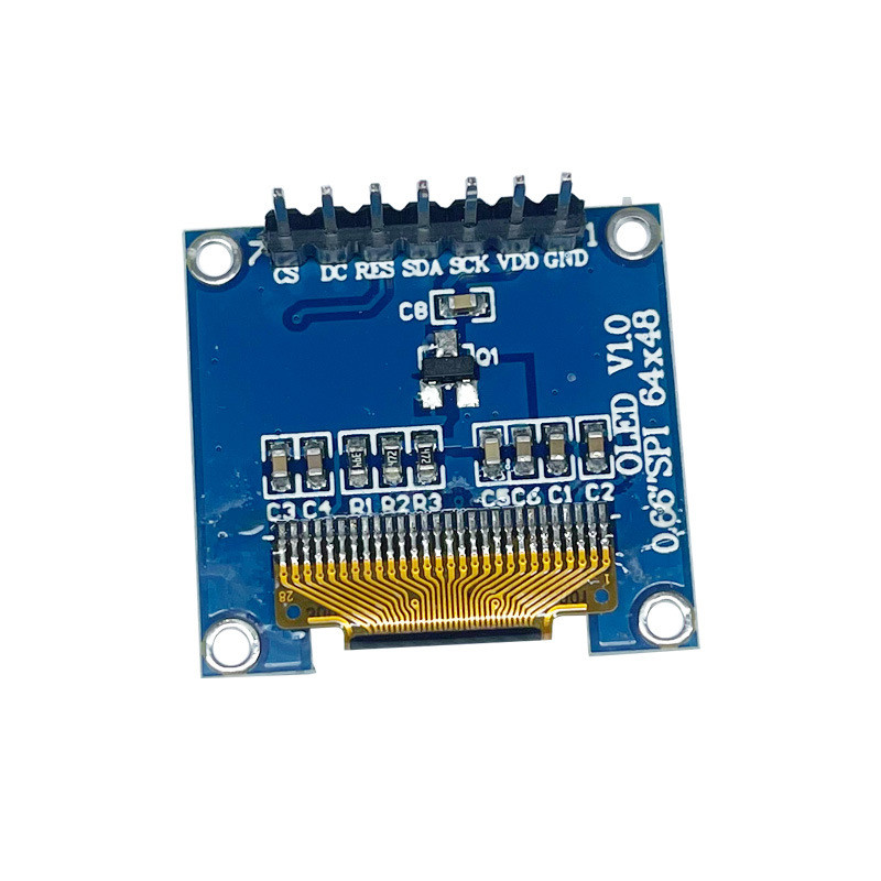 I2C SPI 0.66 Inch PMOLED Display Module , With PCBA 64x48 Resolution, IC SSD1306 Driving