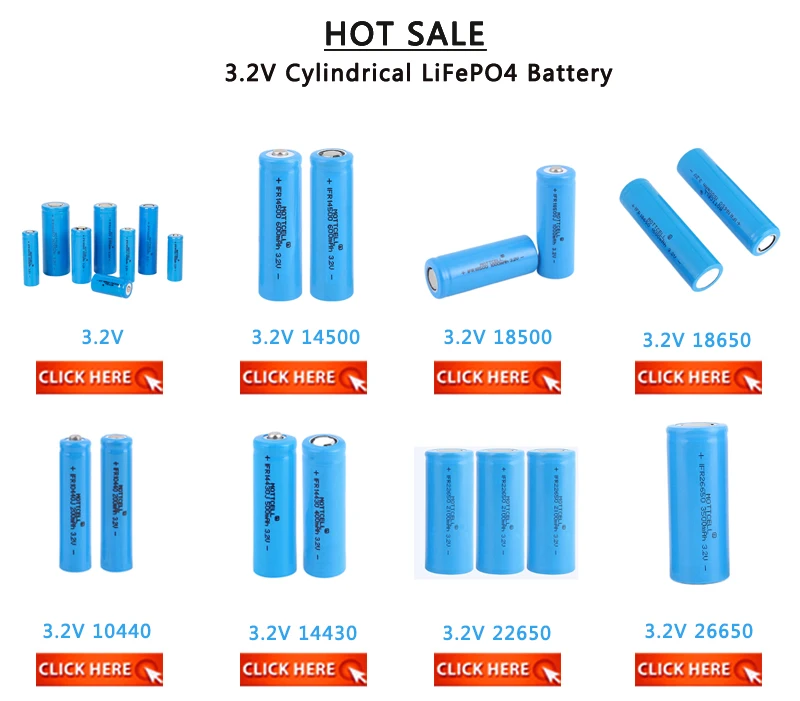 3.2V 1000mAh 800mAh Cylinder Lithium Battery Lifepo4 IFR 14650 For Solar Light