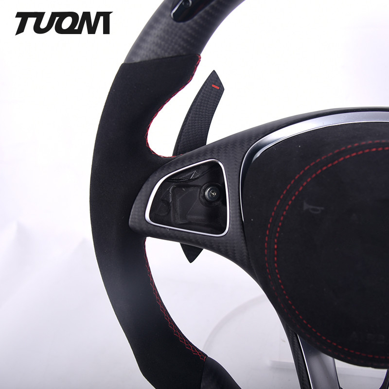 W205 CLA Alcantara Real Carbon Fiber Mercedes Benz Steering Wheel With LED
