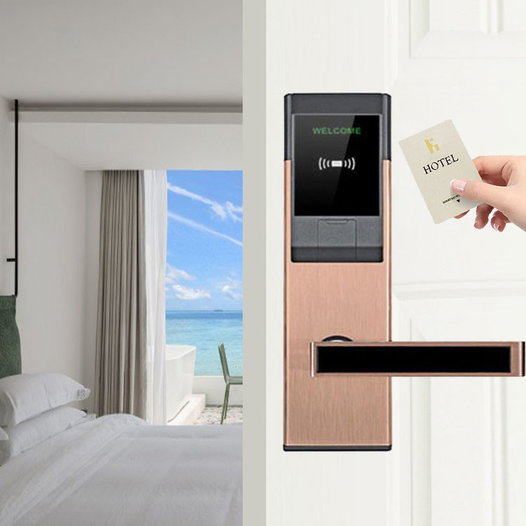 Cerraduras Electronic Card Door Lock ANSI Mortise Apartment Smart Lock