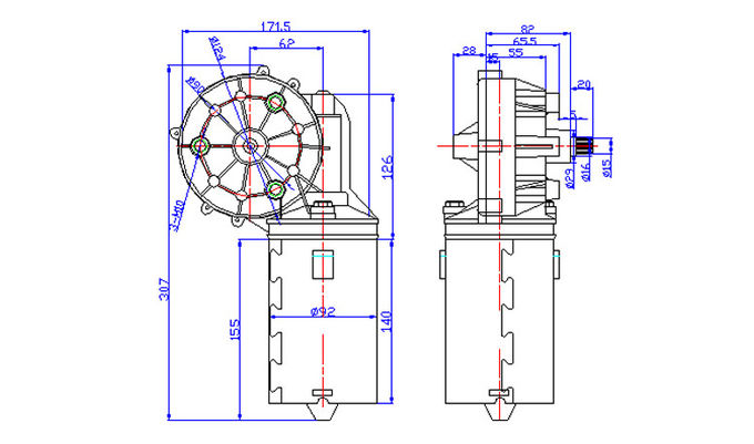 Professional IRZAR  Bus Wiper Motor ZD2735/1735 24V / 12V ISO9001 0
