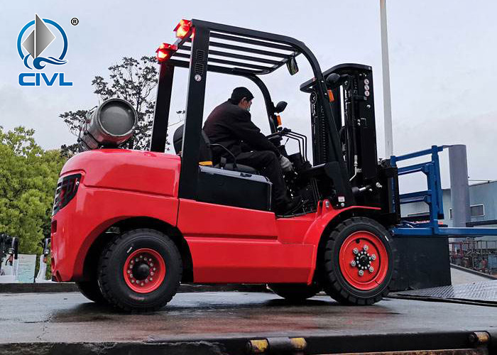 Lpg Forklift With Side Shift Can Go Inside Container 3/3.5 Tons Forklifts Fuel Gas Engine Color Option