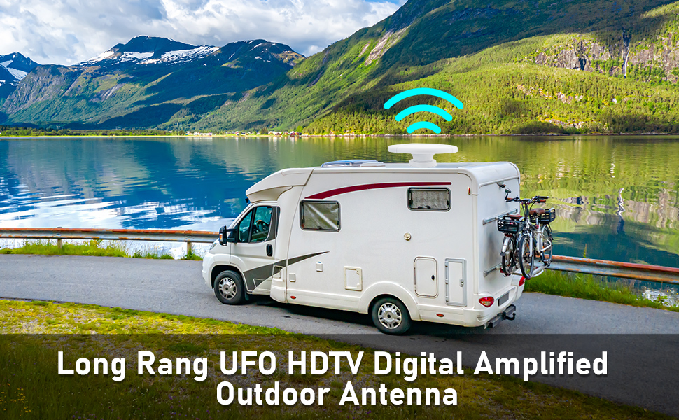 Caravans Touring Car Recreational Vehicle Digital TV RV Antenna UFO Style External Motor Home Outdoor UHF 470-860MHZ 2.0