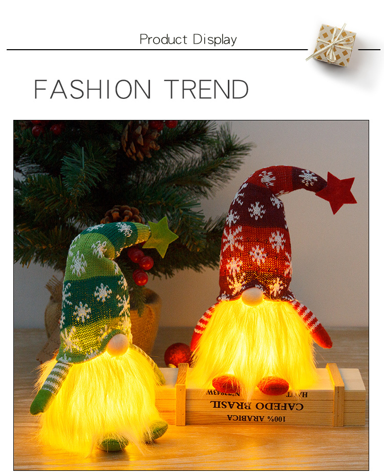 Kids Room Christmas Tree LED Night Light Plush Cuddly Santa Claus Style