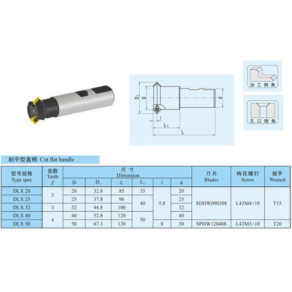 Straight Shank / Flat Cut Shank Indexable Milling Cutter For Milling Quenching
