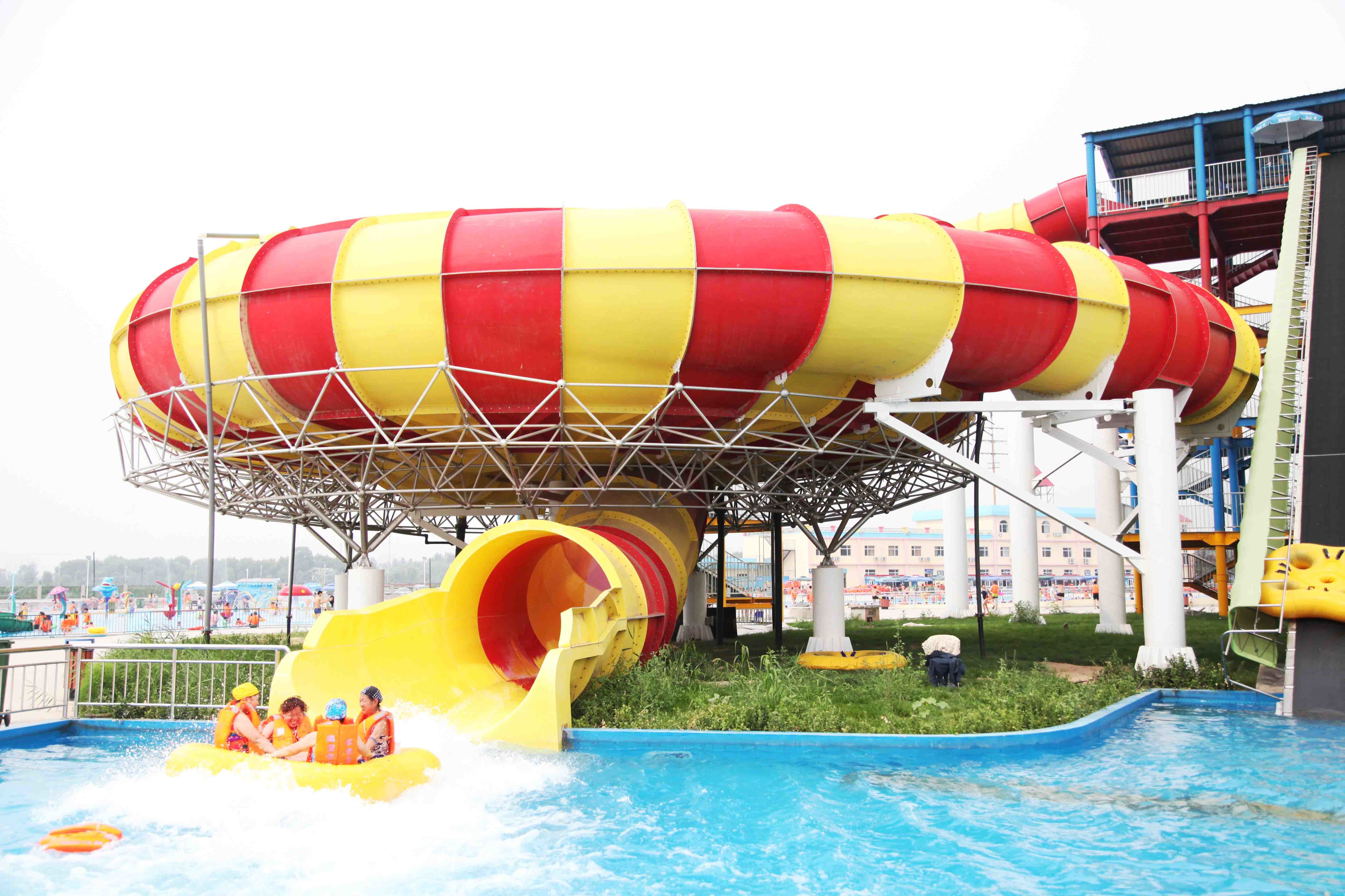 Colored Fiberglass Custom Water Slides , Adult Long Water Slide