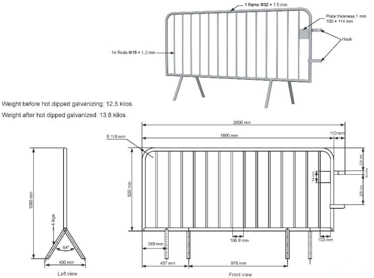 metal crowd control barriers
