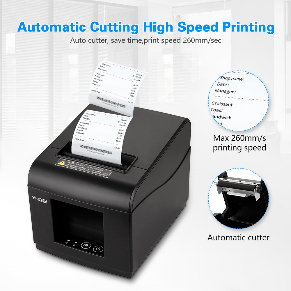 Highly Reliable 80mm Receipt Printer Usb / Lan / Rs232 / Bluetooth / Wifi Interface Machine