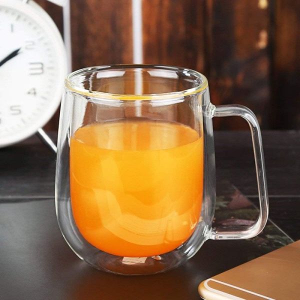 Handmade Double Walled Glass Coffee Cup High Borosilicate Coffee Tea Drinking Cup