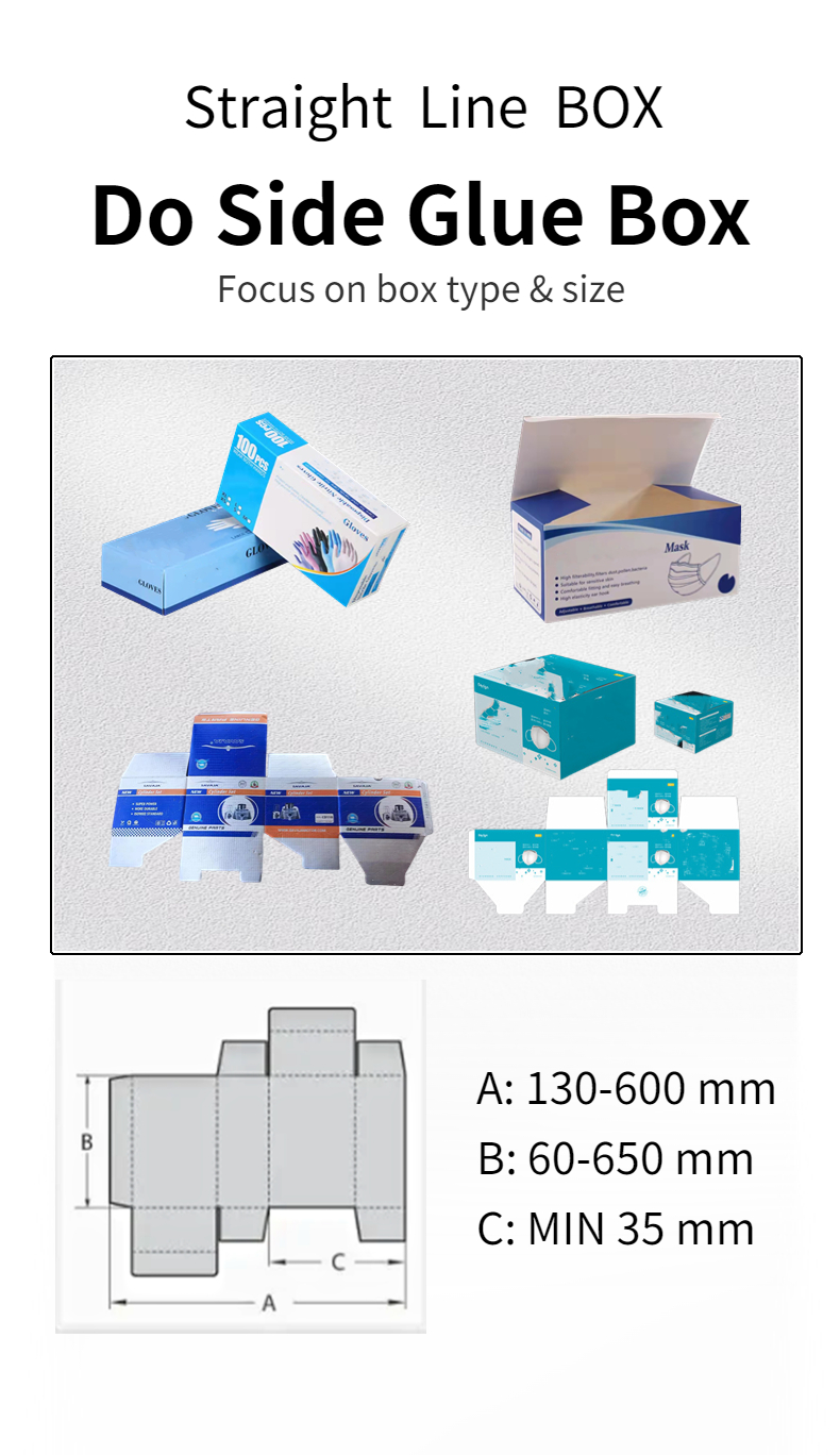 Automatic Folder Gluer Machine ZH 800 Electric Driven Side Glue Box Straight Line Box