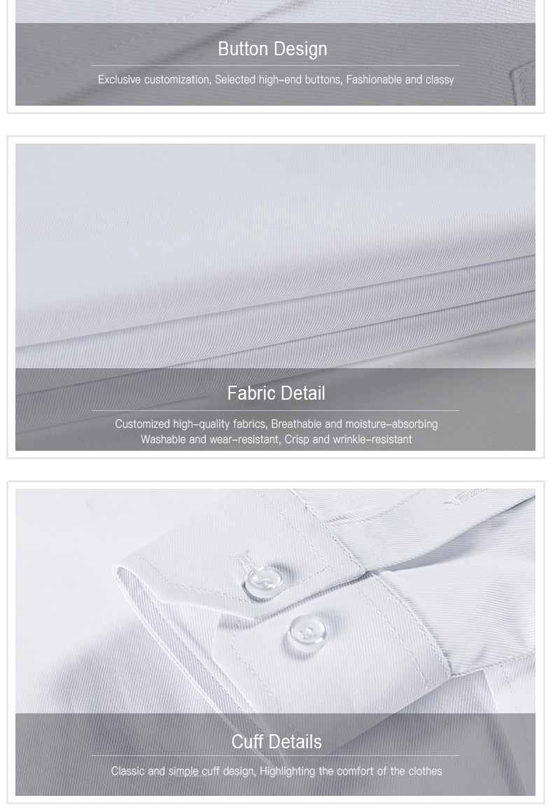 Embroidered Logo Non-Ironing Shirt Sustainable Fabric for End Men and Women Work Clothes