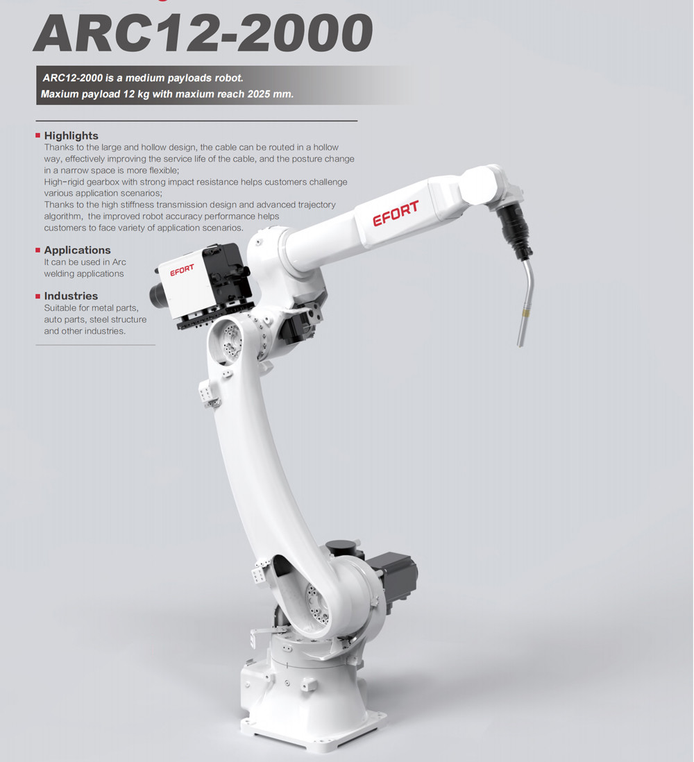 Arc Welding Robot For Metal Parts Auto Parts And Other Industries ARC12-2000 Payload 12kg Reach 2025mm
