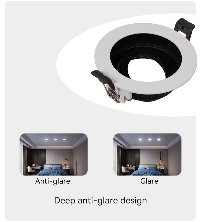 Recessed Spotlight Downlight Frame Anti-Glare GU10 MR16 Commercial Adjustable