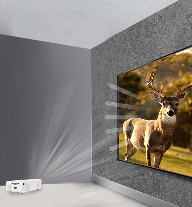 1920*1080p Keystone Correction Portable Lcd Projector Built In 3w Speakers