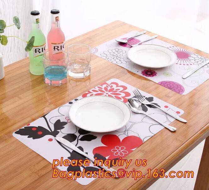 Top quality factory price durable anti-slip pvc plastic colorful round hollow-out mesh placemat table mat for restaurant