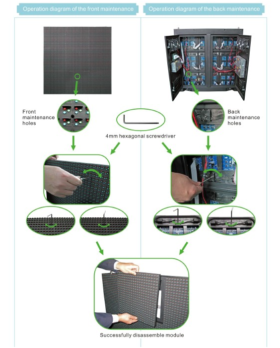 P6.67 Front Access Module Double Sided Led Display Screen Outdoor High Brightness